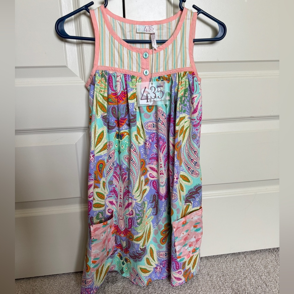 Matilda Jane 435 Sz 10 sleeveless tank dress paisley multi knit NEW with tag